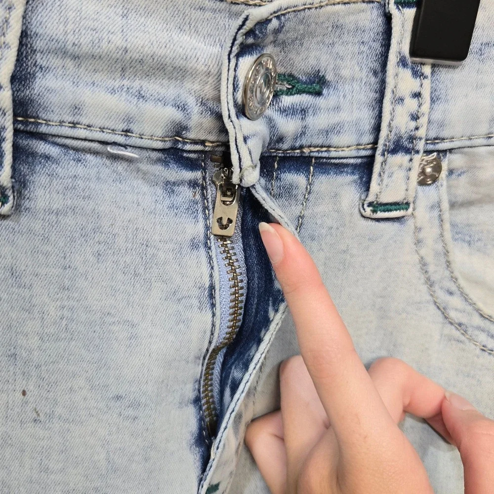 True Religion Ricky Jeans 34 Light Wash Relaxed‎ Straight Streetwear Y2K Skater